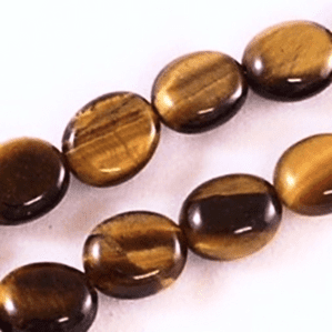 16'' Tiger Eye Flat Oval Beads 10x14mm