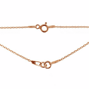 18ct Rose Gold Plated Cable Chain 45cm