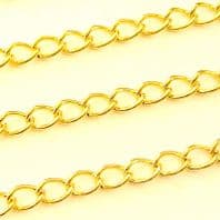1M Gold Plated Curb Chains 4X6mm