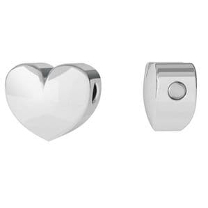 2 Sterling Silver Heart Charm 7mm 3D Heart