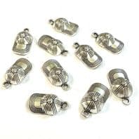 20 Tibetan Silver baseball Cap Charms