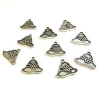 20 Tibetan Silver Hat Charms 21x18mm