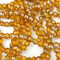 200 Drawbench Glass Round Beads  4mm Amber