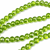 200 Drawbench Glass Round Beads 4mm Green