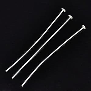 200  Silver Plated Flat Head Pins 1.5 Inch