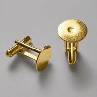 22ct Gold Plated Cufflink Blanks  13mm 2PC