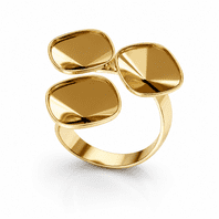 24ct Gold Plated Sterling Silver Triple Ring Setting