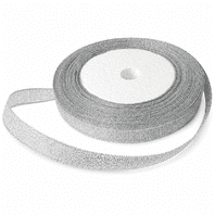 25 M Organza Ribbon cord 10mm Double Side Silver