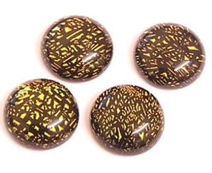 4 Dichroic lampwork Round Cabochons 16mm