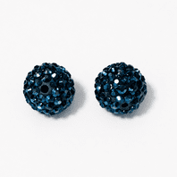 4 Shamballa Beads 18mm Clay Crystal Disco Pave Balls