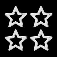 4 Sterling Silver Open Star Charm – 6mm