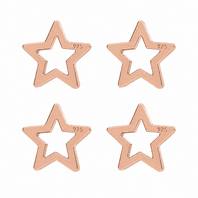 4 Sterling Silver Open Star Charm – Rose Gold Plated