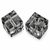 4 Swarovski 5601 Cube Beads 4mm Black Diamond