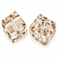 4 Swarovski 5601 Cube Beads 6mm Golden Shadow