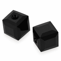 4 Swarovski 5601 Cube Beads 6mm Jet
