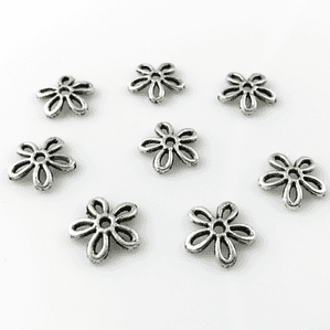 40 Antique Silver 11mm Bead Caps