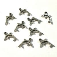 40 Tibetan Silver Dolphin charms 12mm