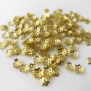 400 Gold Plated 8mm Filigree Bead Caps Findings