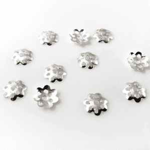 400 Silver Plated 8mm Filigree Bead Caps Findings