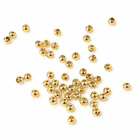 50 Gold Plated End Cap Beads 3mm
