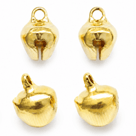 50 Gold plated Jingle Bell Charms 8mm