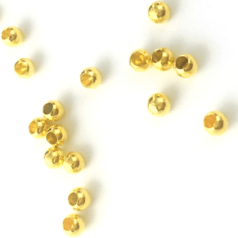50 Gold Plated Memory Wire End Cap Beads 3mm