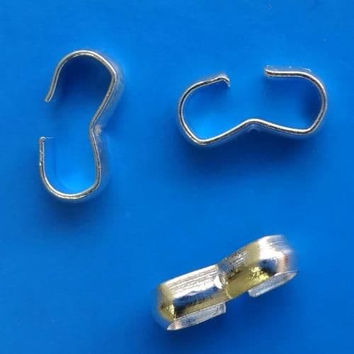 50 Silver plated 9x4mm Quick Link Chain Connectors