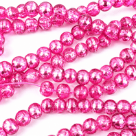 Drawbench Glass Round Beads 4mm Pink