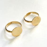 Gold Plated Ring Base Settings 12mm