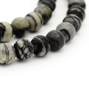 Natural Netstone Round Beads 4mm 16 Inches
