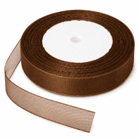Organza Ribbon 12mm Brown 45M