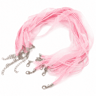 Organza Ribbon Necklace 13mm Light Pink