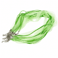 Organza Ribbon Necklace 13mm Lt Green