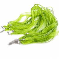 Organza Ribbon Necklace13mm Green