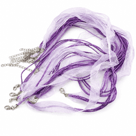 Organza Ribbon Necklace13mm Lilac