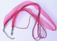 Organza Ribbon Necklace13mm Red