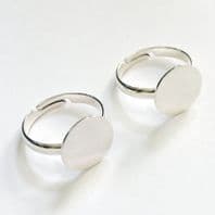 Silver Plated Ring Base Settings 12mm