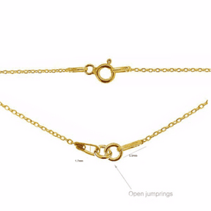 Sterling Silver Cable Chain 45cm 24ct Gold Plated