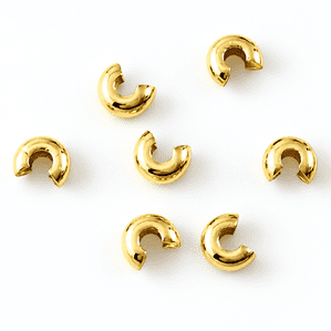 Sterling Silver Crimp Cover Bead 4mm 24ct Gold Plated