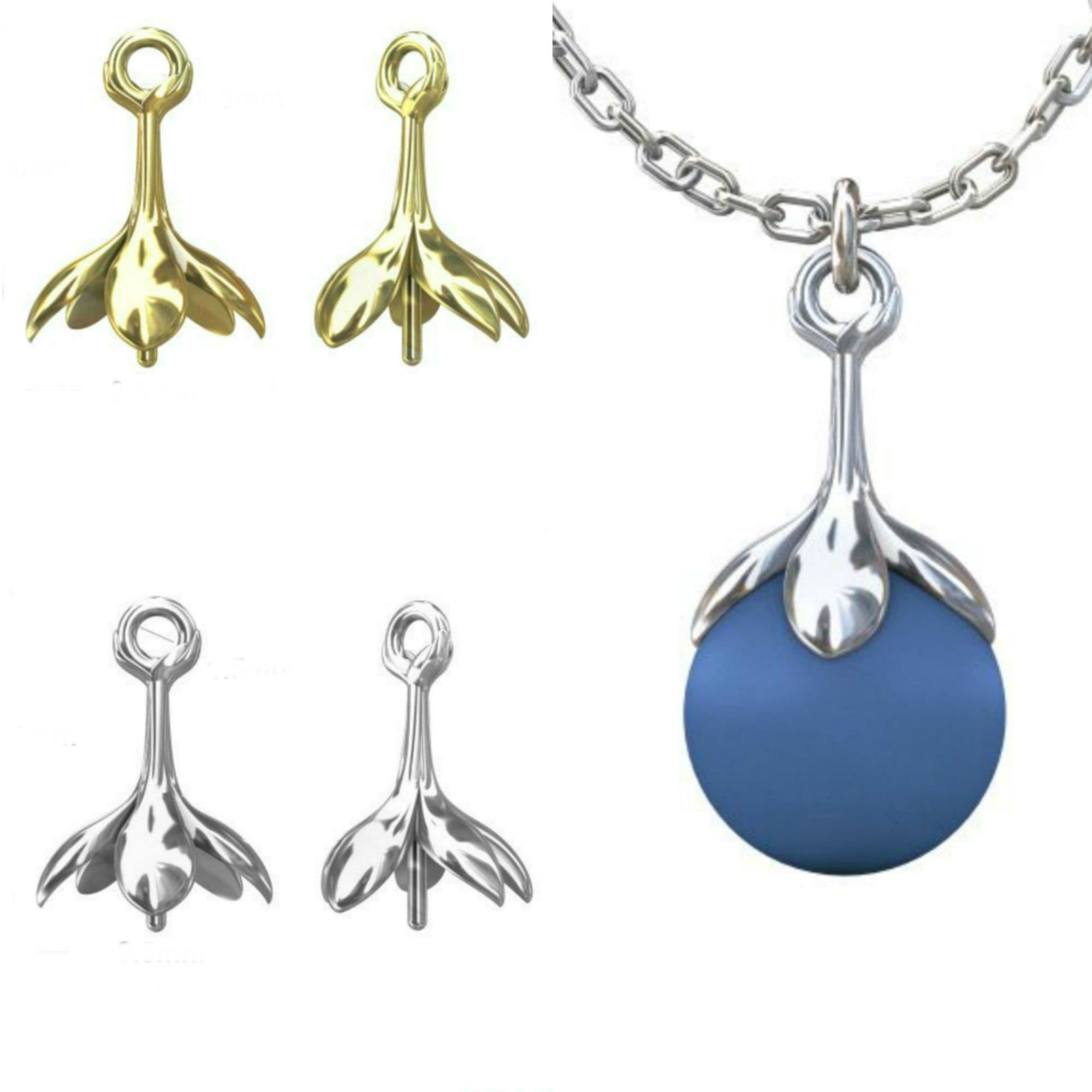 Sterling Silver Glue On Bail For Pearl 1PC