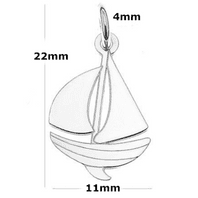2 Sterling Silver Sailing Boat Pendants