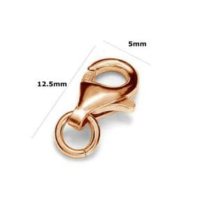 Sterling Silver Trigger Clasp Rose Gold