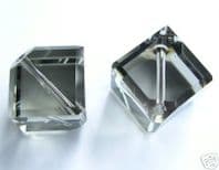 Swarovski 5600 Diagonal Cube Bead 8mm Black Diamond