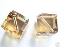 Swarovski 5600 Diagonal Cube Beads 6mm Golden Shadow