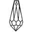 Swarovski 6000 Drop Pendant 13mm Jet