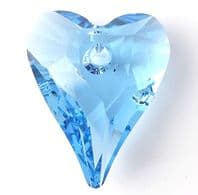 Swarovski 6240 Wild Heart Pendants 17mm Aquamarine