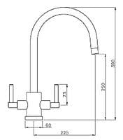 Abode Atlas Twin Lever Monobloc With Swivel Spout Chrome AT1053