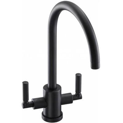 Abode Atlas Twin Lever Monobloc With Swivel Spout Matt Black AT2097
