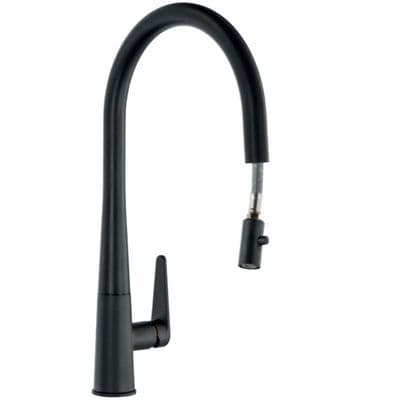 Abode Coniq R Single Lever Monobloc with Swivel Spout & Pull Out Spray Matt Black Tap AT2121