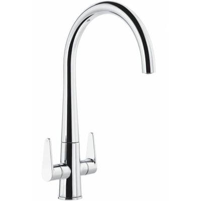 Abode Coniq R Twin Lever Monobloc with Swivel Spout Brushed Nickel Tap AT2124